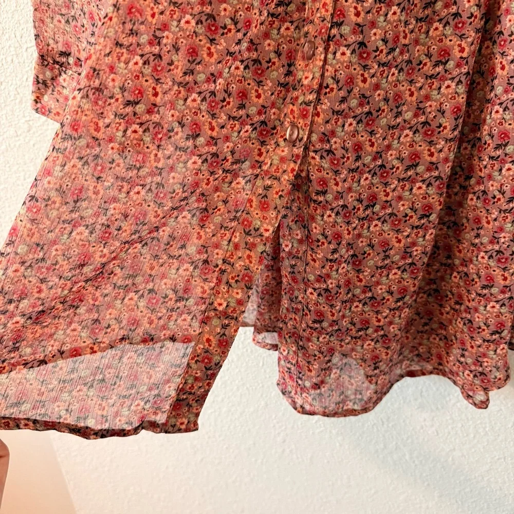 American Rag Women's Floral Print Long Sleeve Kimono Blouse Top Size XL X-Large - Picture 4 of 6